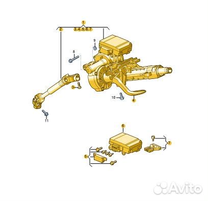 Б/У Колонка рулевая На запчасти, состояние на