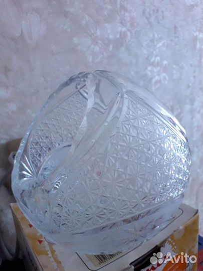 Хрустальная ваза подарок корзина лукошко