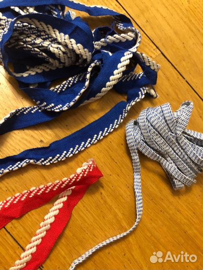 Тесьма х/б синяя голубая красная