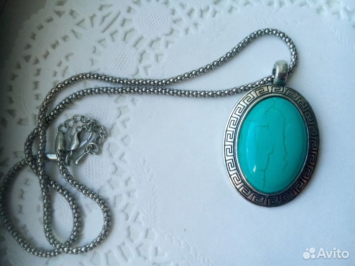 Бижутерия браслет, кулон, серьги бирюза