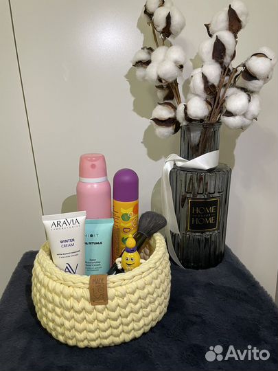 Корзина из трикотажной пряжи подарок 8 марта