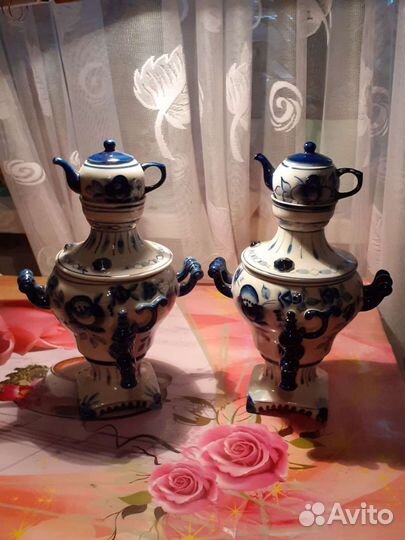 Гжель шкатулка сахарница масленка чайник кумган