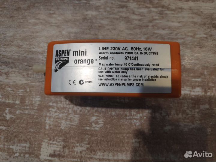 Дренажная помпа aspen mini orange