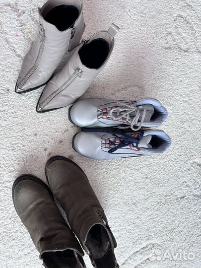 Ботинки жен. осень 2 пары, зимние жен, платье