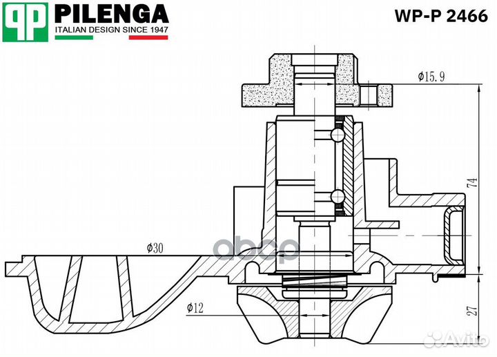 WPP2466 насос водяной помпа VW Transporter T4