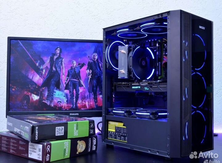 Игровой пк Intel I3 10100F + GTX 1070
