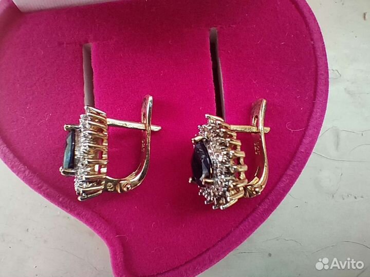 Серебряные серьги 925 пробы позолоченные