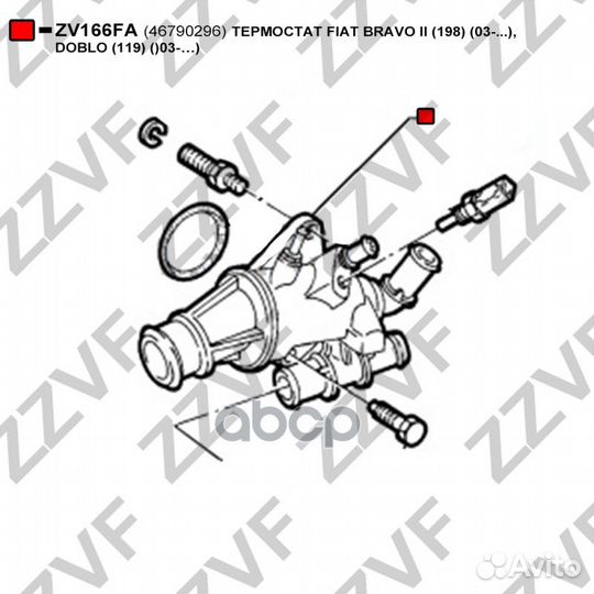 Термостат fiat bravo II (198) (03.), doblo