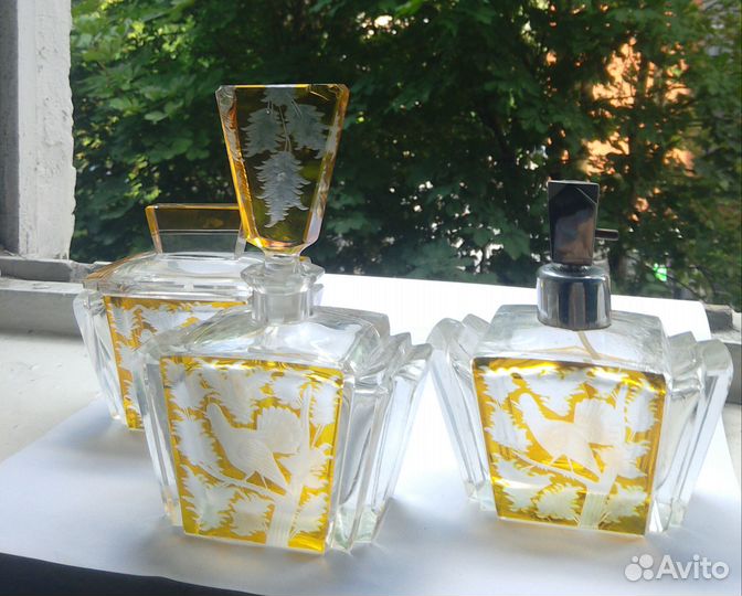 Туалетный набор из хрусталя Богемия Чехия