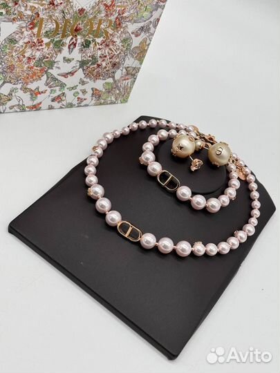 Браслет Dior розовый жемчуг