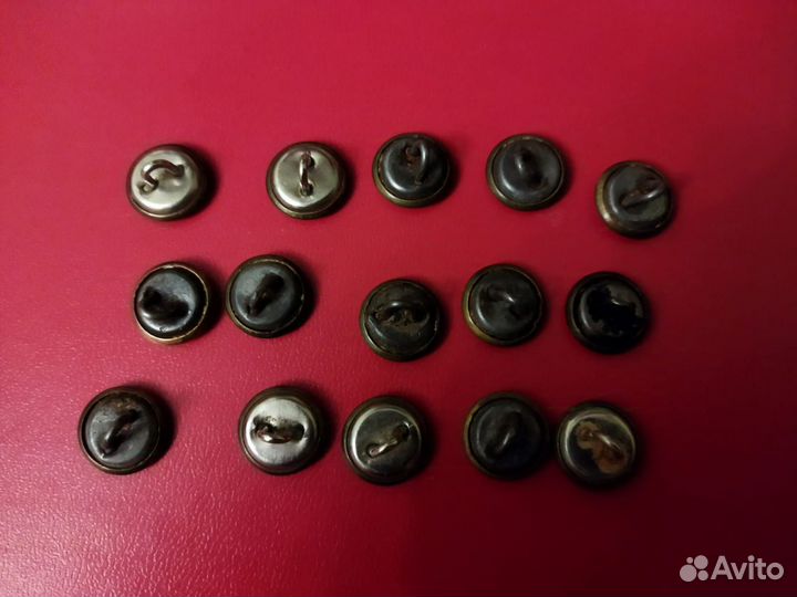 Пуговица серп, молот, молния латунь