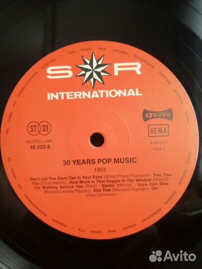 Пластинка Сборник 30 Years Popmusic 1953