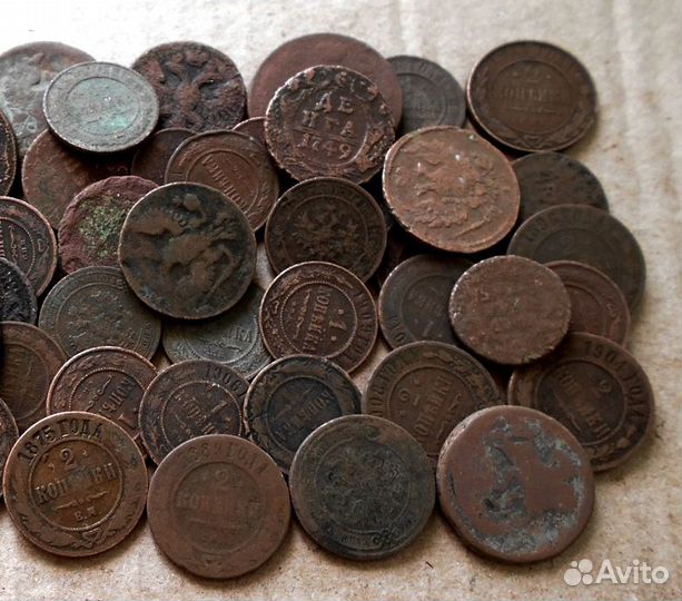 Старинные медные монеты 50 штук (лот-2 )