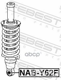 Сайлентблок переднего амортизатора naby62F Febest