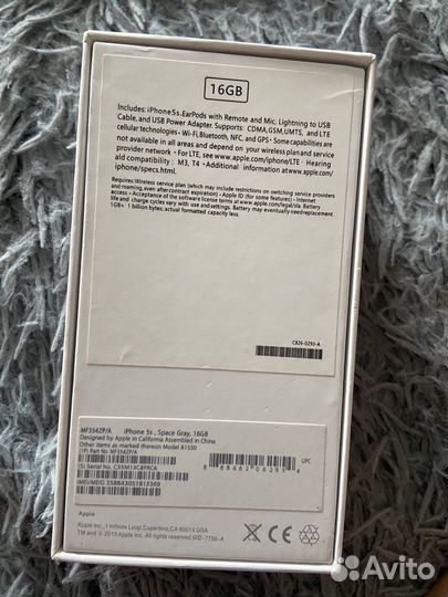 Коробка от iPhone 5s 16gb