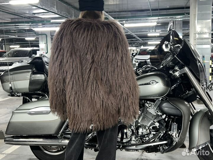 Шуба эко мех шоколадная опиум