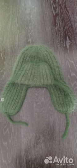 Шапка ушанка из пуха норки 56 р