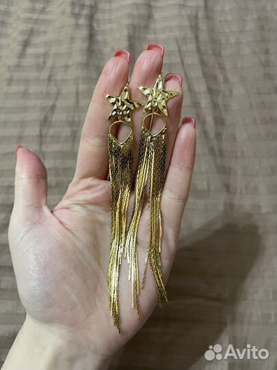 Золотые серьги длинные