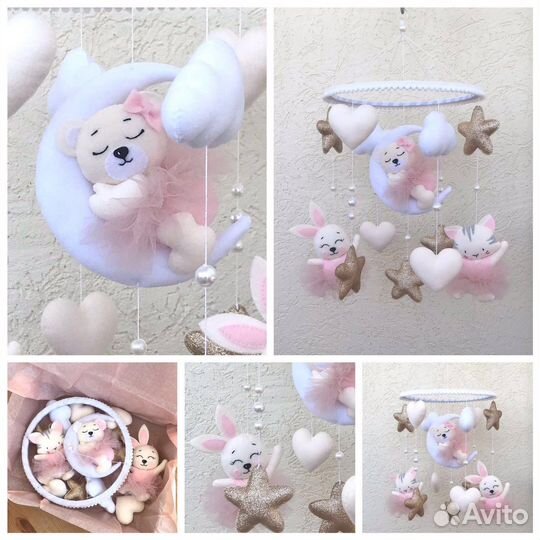 Мобиль в кроватку из фетра