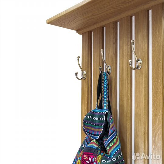 Вешалка настенная с полкой, дерево дуб, для одежды