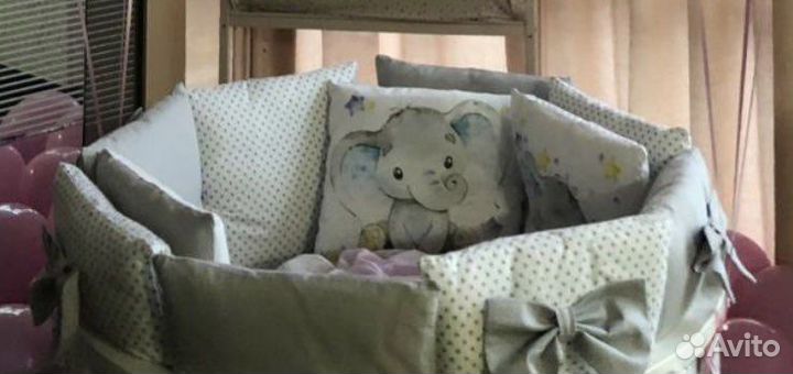 Детское постельное белье бортики 17 предметов