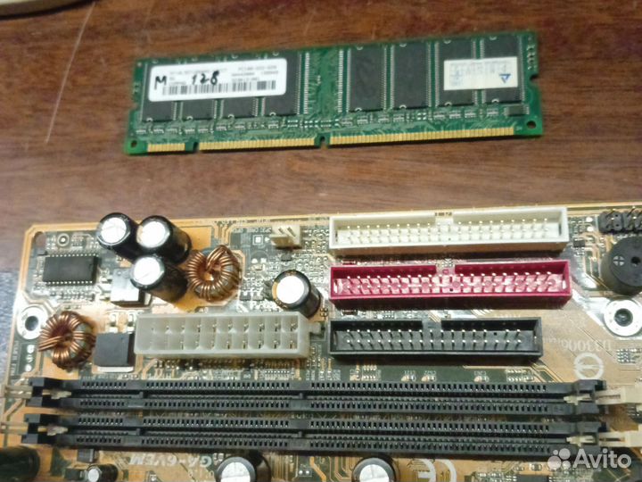 PGA370 ISA GA-6VEM Dimm-128 + радиатор ретро