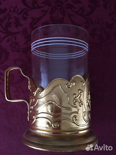 Подстаканник СССР со стаканом