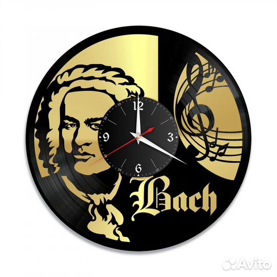 Часы настенные Иоганн Себастьян Бах из винила, №1