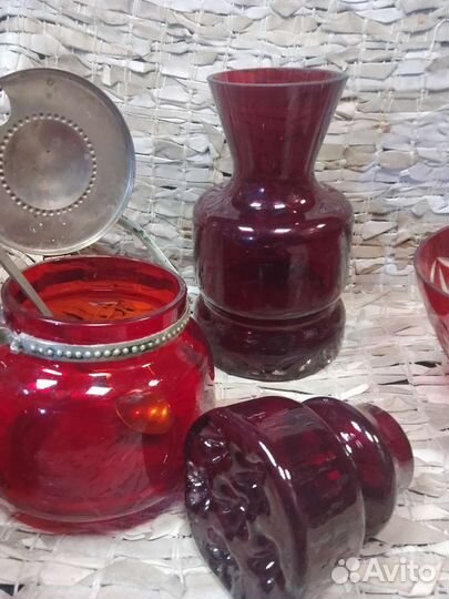 Рубиновое стекло. Советский быт. Винтаж
