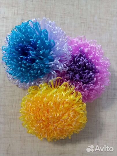 Мочалка круглая, ручной работы