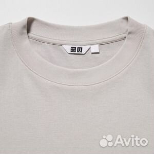 Футболка Uniqlo Cotton Oversized, светло-серый