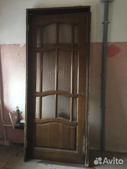 Дверь деревянная межкомн. со стеклом бу. 80*200