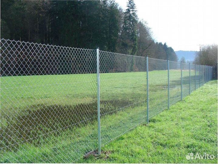 Забор из сетки рабицы