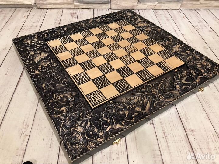 Нарды шахматы шашки 3 в 1 Лихие Охота на кабана (к