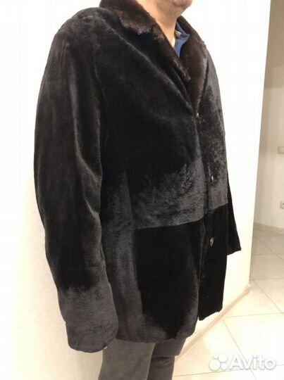 Шуба мужская, ворот норка