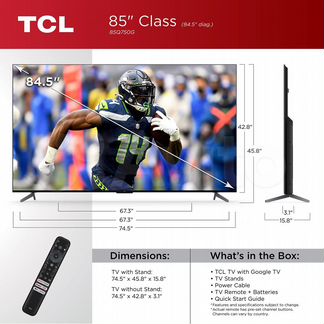 Телевизор TCL 85" Q750G qled 2023г