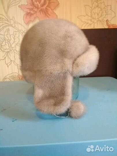 Норковая шапка светло серого цвета, немного б/у