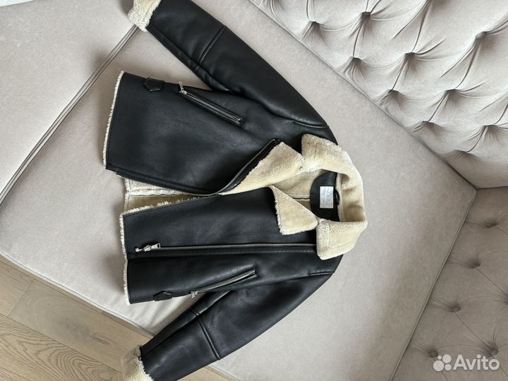 Дубленка / кожаная куртка авиатор детская zara