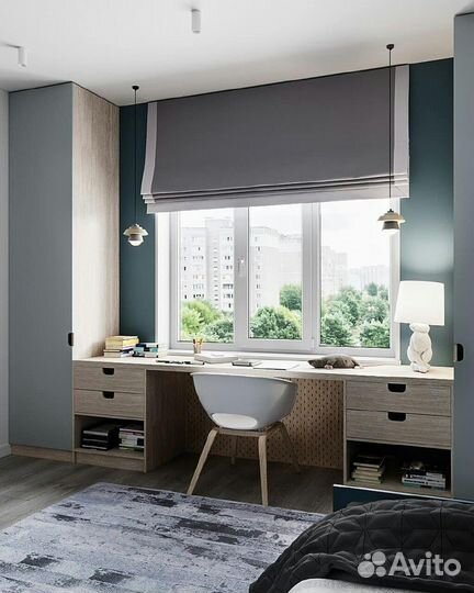 Рабочая зона у окна на зaкaз