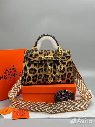 Сумка Hermes Kelly леопардовая