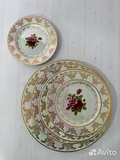 Наборы Тарелок Роза перламутр/чайный сервиз