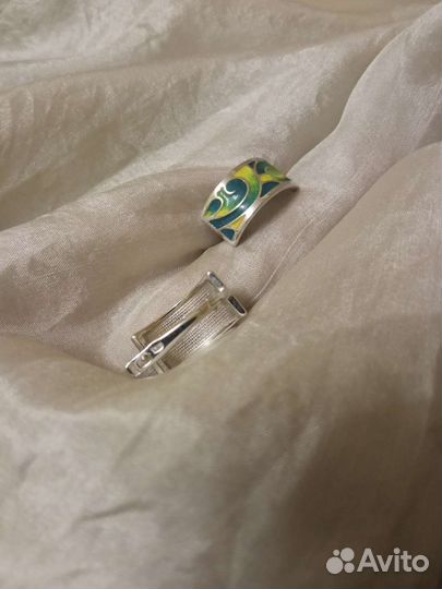 Серьги серебро Соколов с эмалями