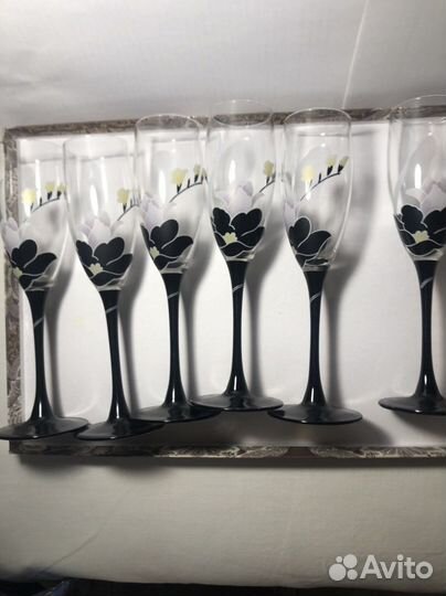 Новые фужеры 6 штук Италия