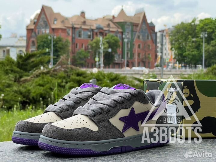 Кеды Bape Sta SK8 Mist Grey Royal Purple