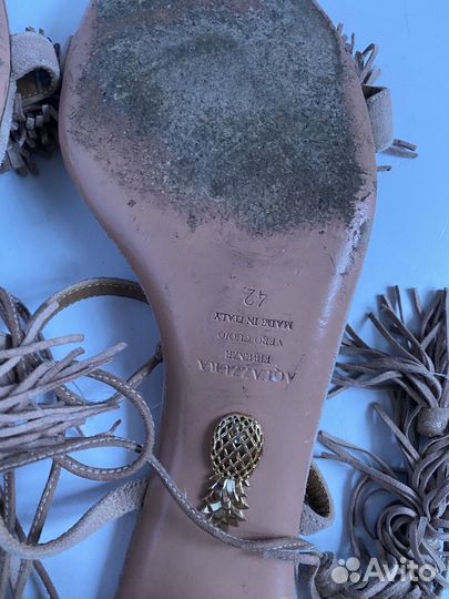Босоножки Aquazzura р 42 бежевые оригинал