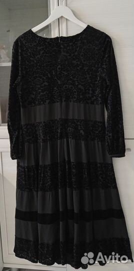 Бархатное платье 48