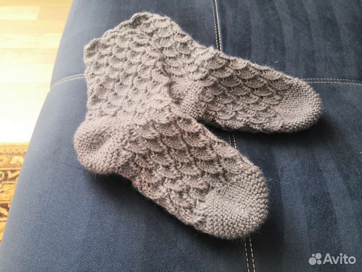 Носки шерстяные вязаные ручной работы