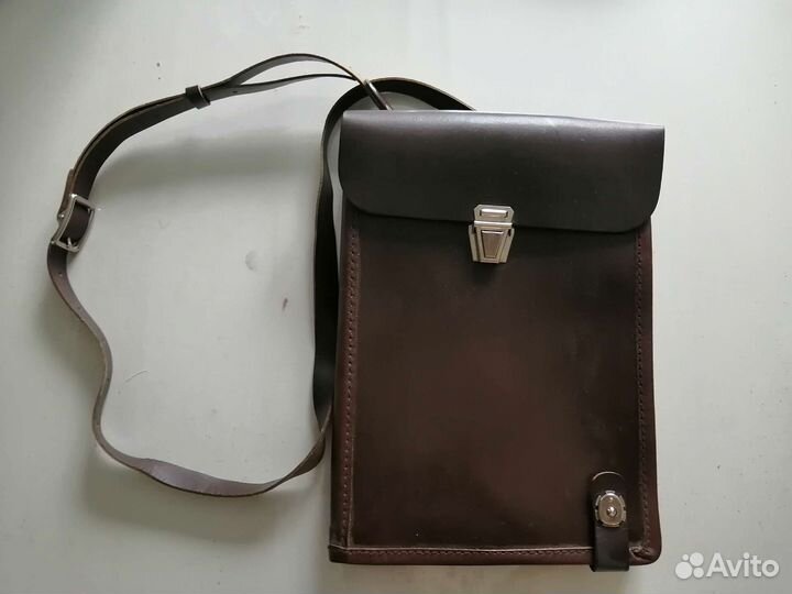 Сумка-планшет военная натуральная кожа новая