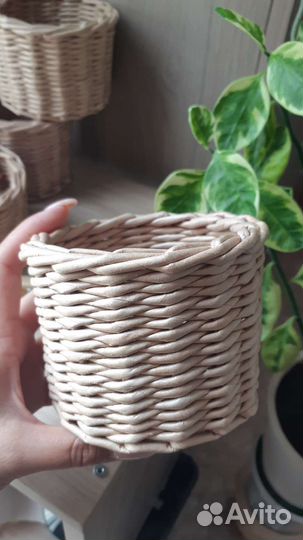 Корзина плетеная круглая