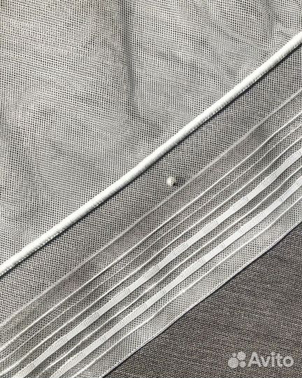 Тюль с бусинками Грейс Айвори